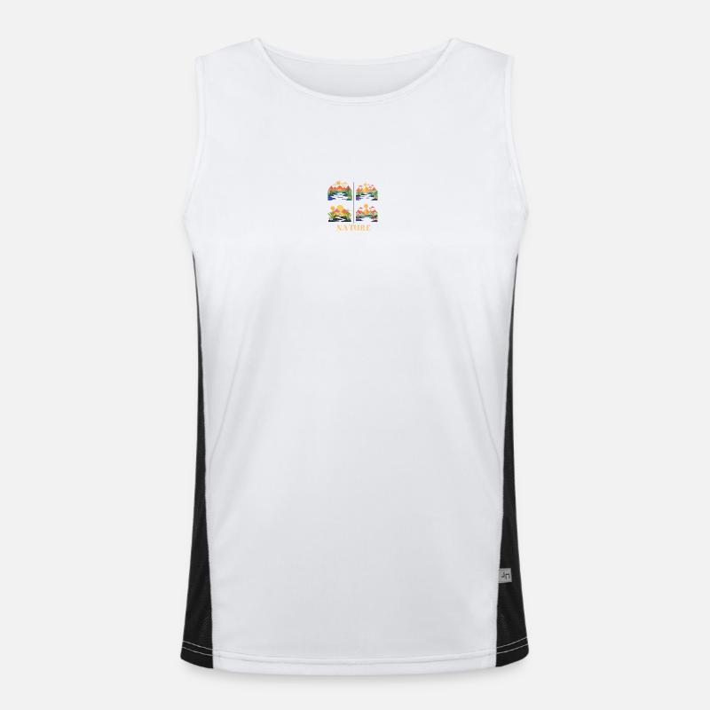 Vivid Geopattern Natural Landscape Men's Functional Contrast Tank Top 