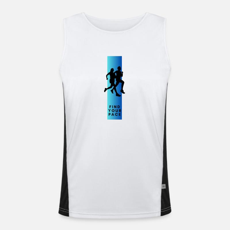 Find your rhythm - Men's Functional Contrast Tank Top  - white/black