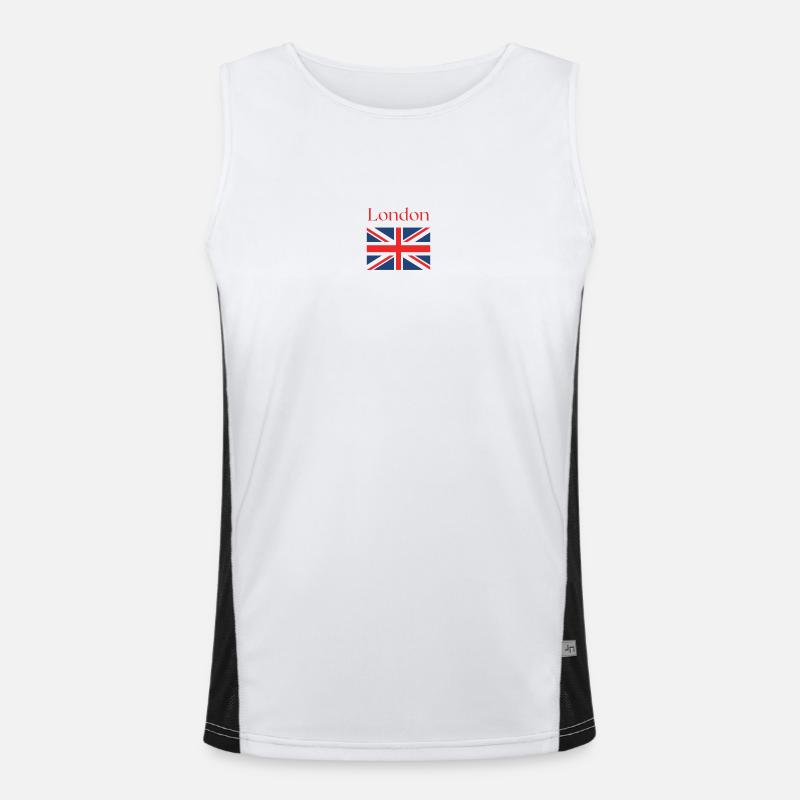 J aime Londres Drapeau UK Débardeur respirant contrasté Homme 