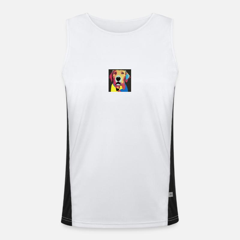 Dackel Pop Art Funktionelles Kontrast-Tank Top für Männer 