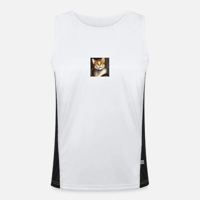 Katzenkunst Funktionelles Kontrast-Tank Top für Männer 