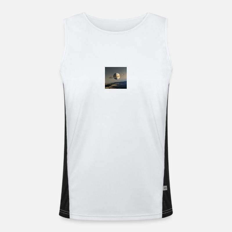 Saturn von Enceladus Funktionelles Kontrast-Tank Top für Männer 