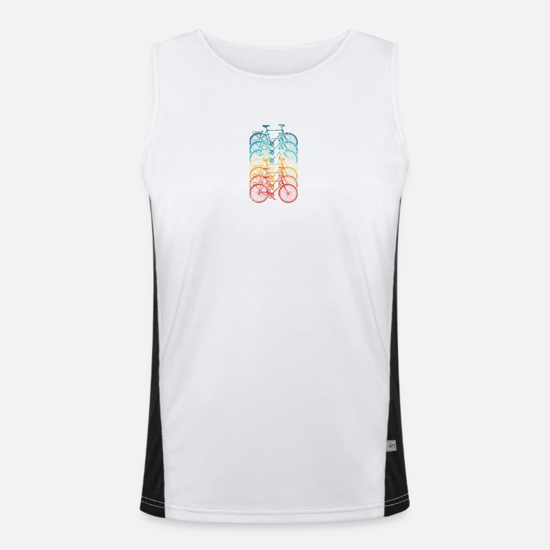 Rainbow Bike Stack Gradient - Men's Functional Contrast Tank Top  - white/black