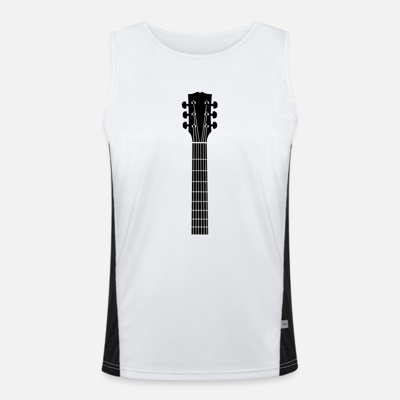 guitar head - Men's Functional Contrast Tank Top  - white/black