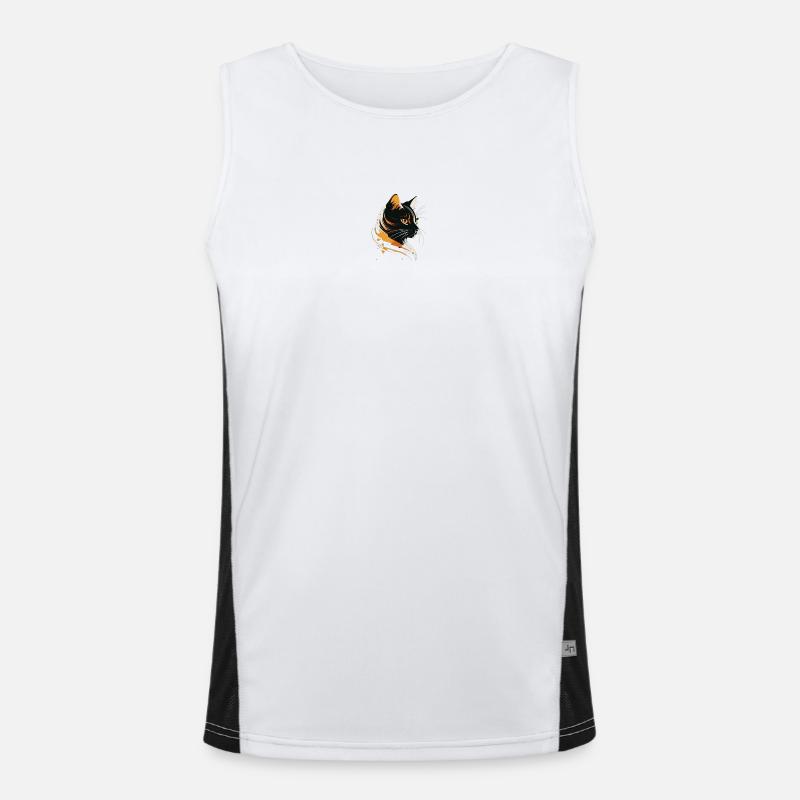 Cat's Head Fire Glow - Men's Functional Contrast Tank Top  - white/black