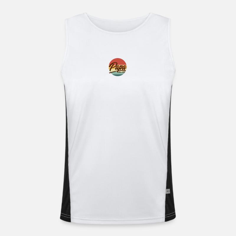 Papa seit 1975 Retro-Vintage-Vatertagsgeschenk Funktionelles Kontrast-Tank Top für Männer 