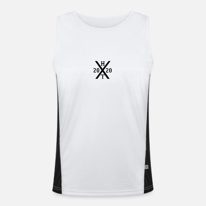 HT2020 schwarz 1 Funktionelles Kontrast-Tank Top für Männer 