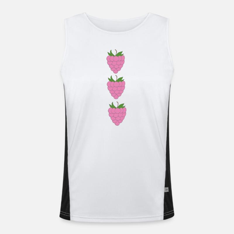 raspberries trio pattern Men's Functional Contrast Tank Top 