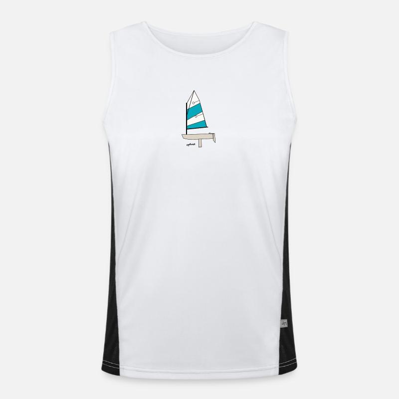 Optimist Sailboat Variant 3 - Men's Functional Contrast Tank Top - white/black