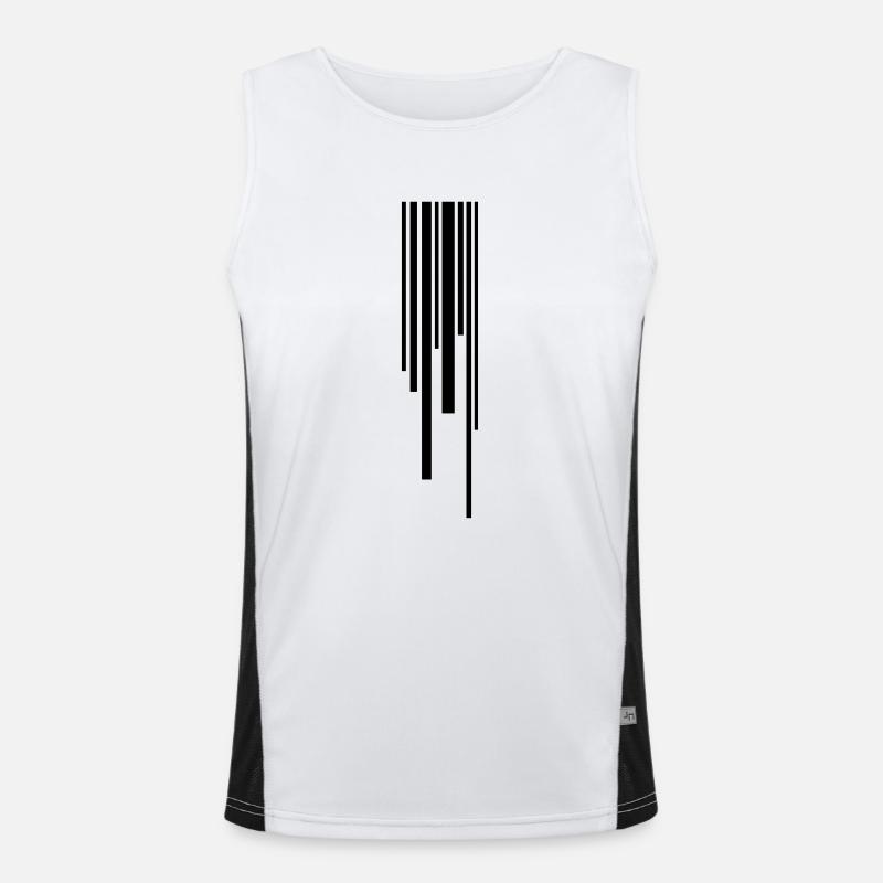 Many strokes pattern - Men's Functional Contrast Tank Top  - white/black