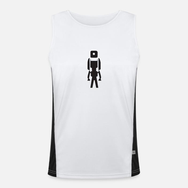 Robot stylized Men's Functional Contrast Tank Top 