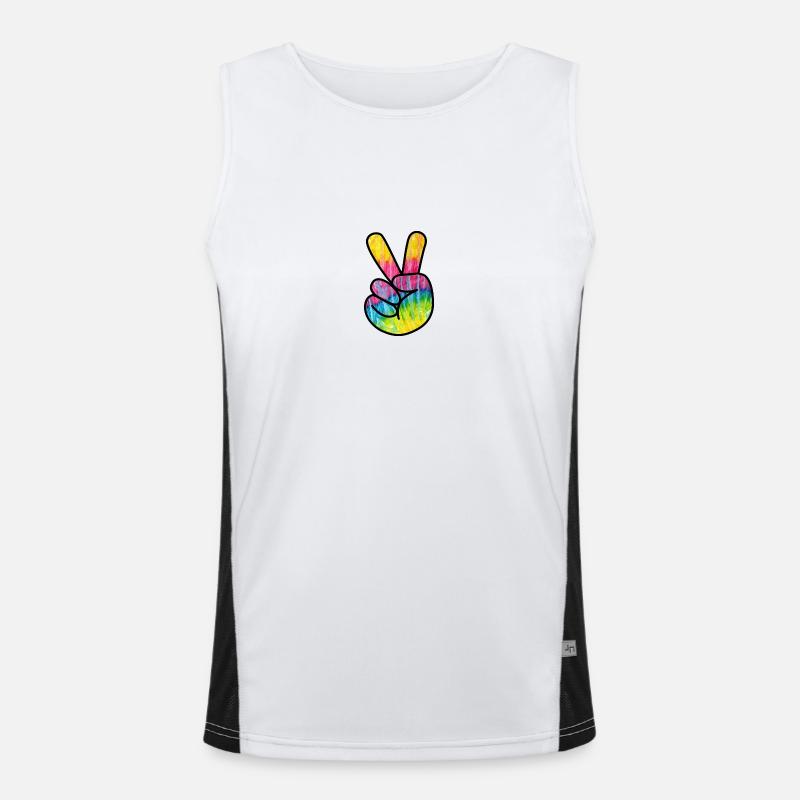 Hand Peace Funktionelles Kontrast-Tank Top für Männer 