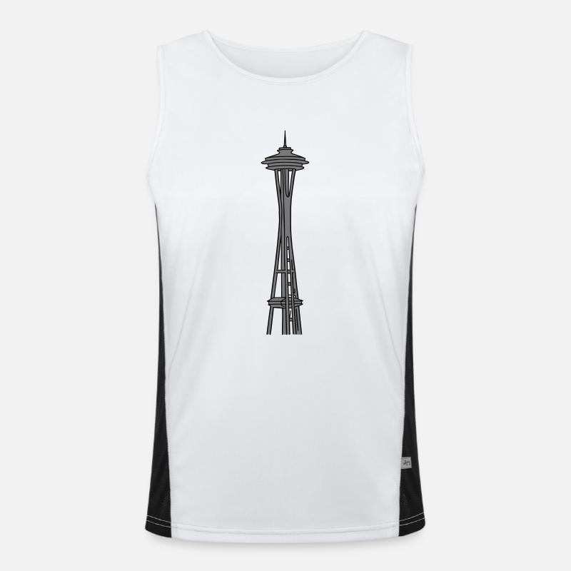 Space Needle in Seattle 2 - Men's Functional Contrast Tank Top - white/black