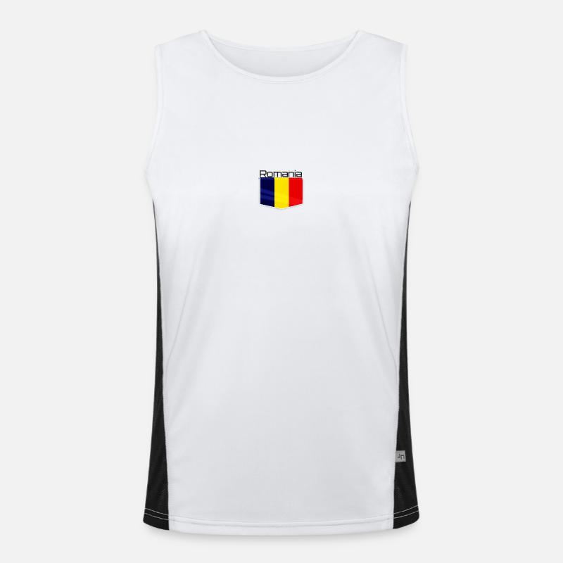 Romania 3 G Funktionelles Kontrast-Tank Top für Männer 