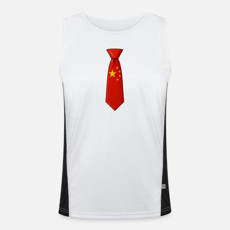 Cravate chinoise – Conception du drapeau Débardeur respirant contrasté Homme 