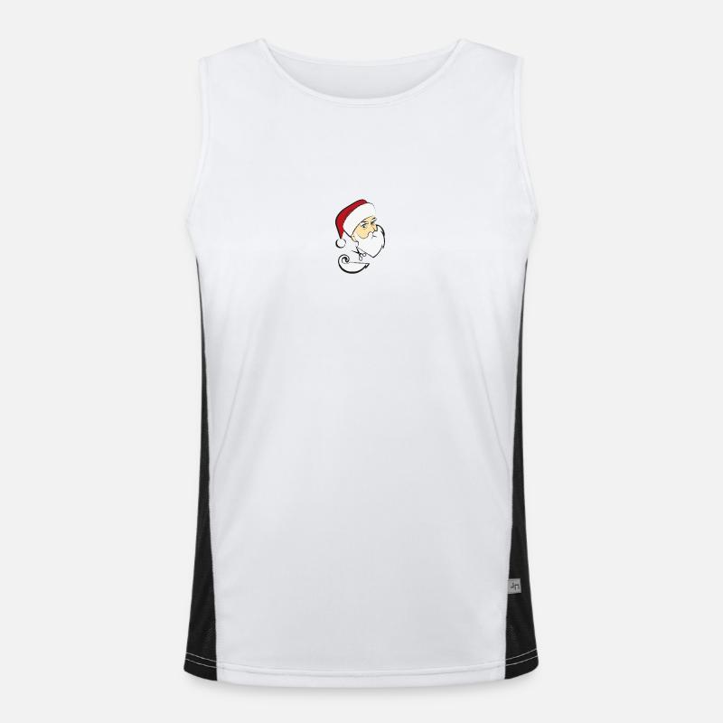 Santa Claus - Head- Beard Cutting - Men's Functional Contrast Tank Top  - white/black