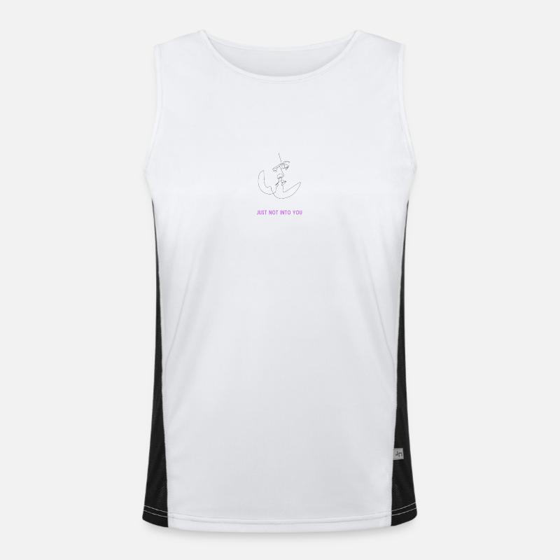 Just not into you - Men's Functional Contrast Tank Top  - white/black