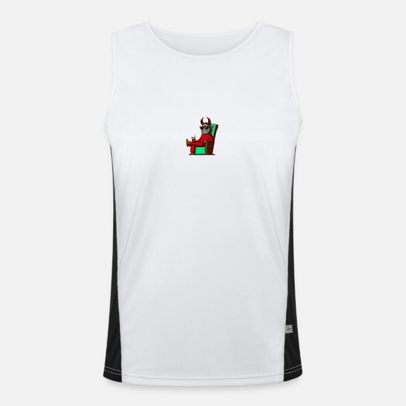 Krampus Percht Devil 2302 - Men's Functional Contrast Tank Top  - white/black