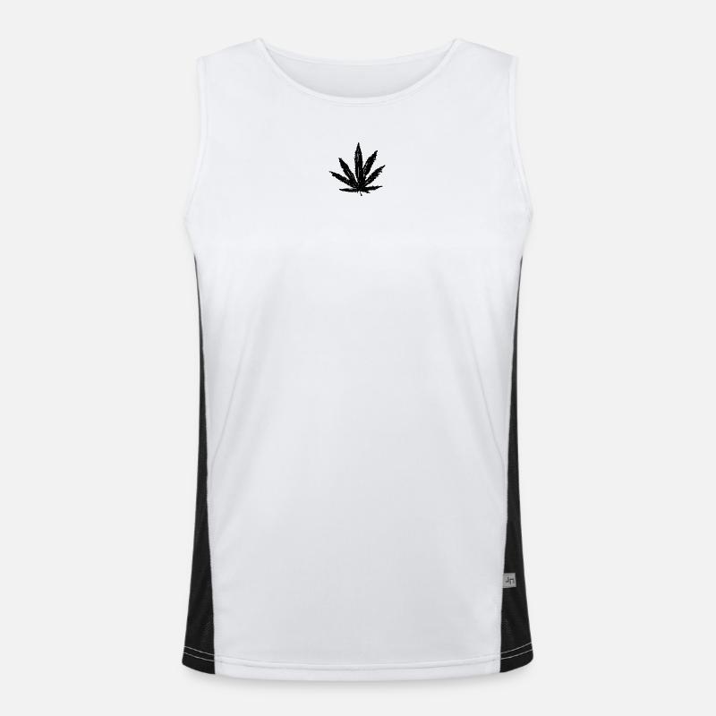 Hanfblatt schwarz Funktionelles Kontrast-Tank Top für Männer 