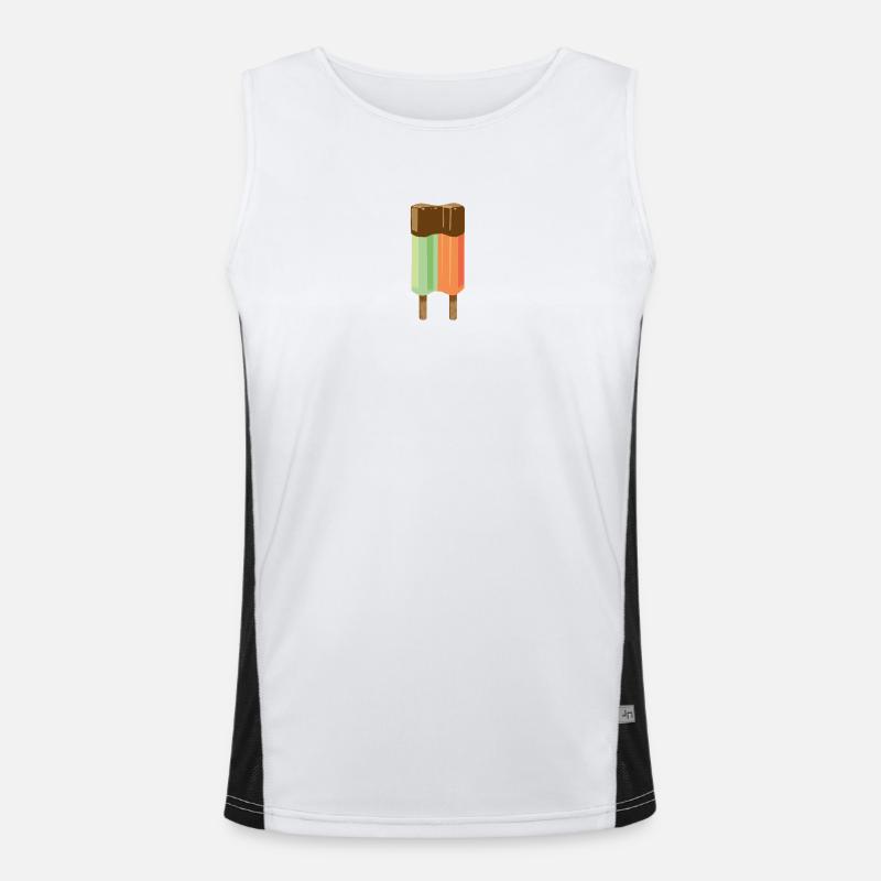 Ispinde - Funktionel kontrast tanktop til herrer  - hvid/sort
