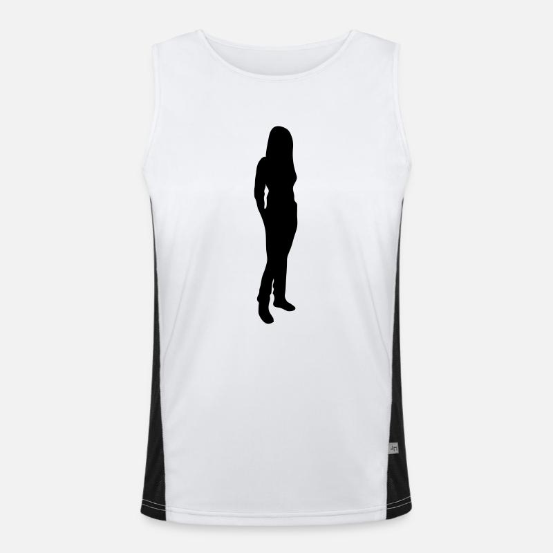 Frau Körper Silhouette Vektor-Design Funktionelles Kontrast-Tank Top für Männer 