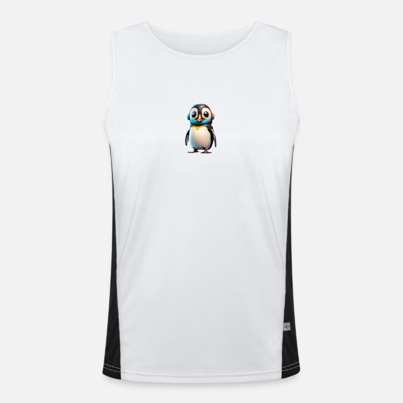 Robot Penguin Men's Functional Contrast Tank Top 