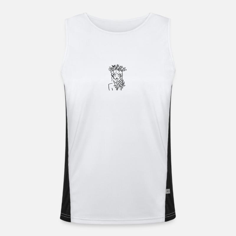 La Isla - Men's Functional Contrast Tank Top  - white/black