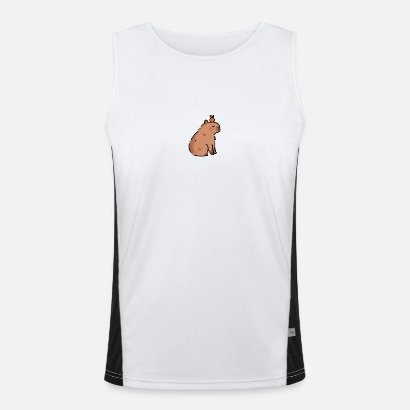 Kapibara Capybara Capibara - Funktionel kontrast tanktop til herrer - hvid/sort