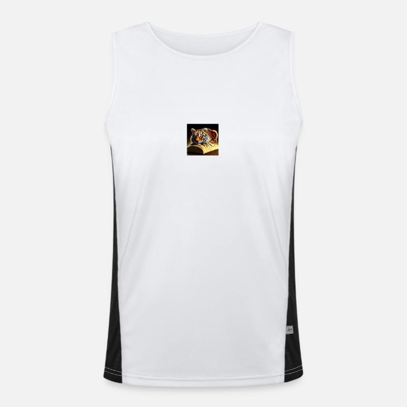 Tiger biscuits 😅😅😅 - Men's Functional Contrast Tank Top  - white/black