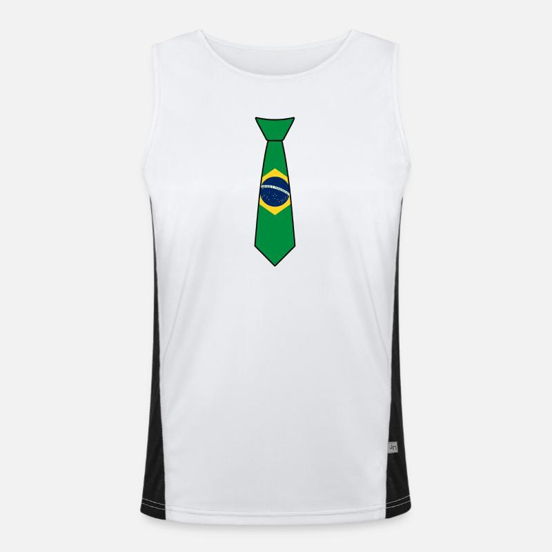 Cravate Brésil – Drapeau Débardeur respirant contrasté Homme 