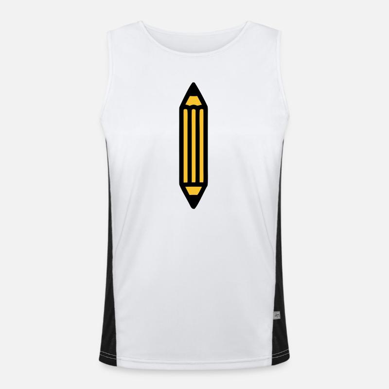 Pencil Writing Author Art - Men's Functional Contrast Tank Top  - white/black
