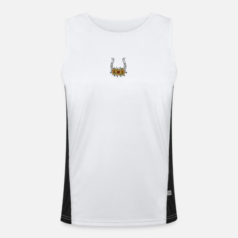 Sunflower Horseshoe Pattern - Men's Functional Contrast Tank Top  - white/black
