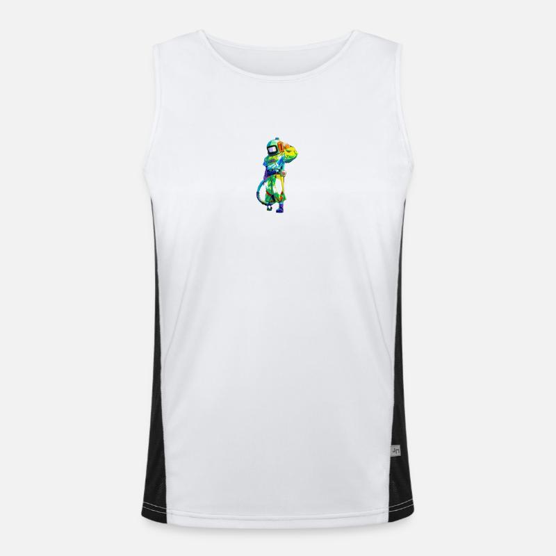 Bunter Astronaut Funktionelles Kontrast-Tank Top für Männer 