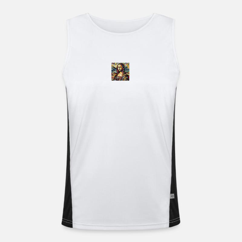 Mona Lisa meets Hundertwasser Funktionelles Kontrast-Tank Top für Männer 
