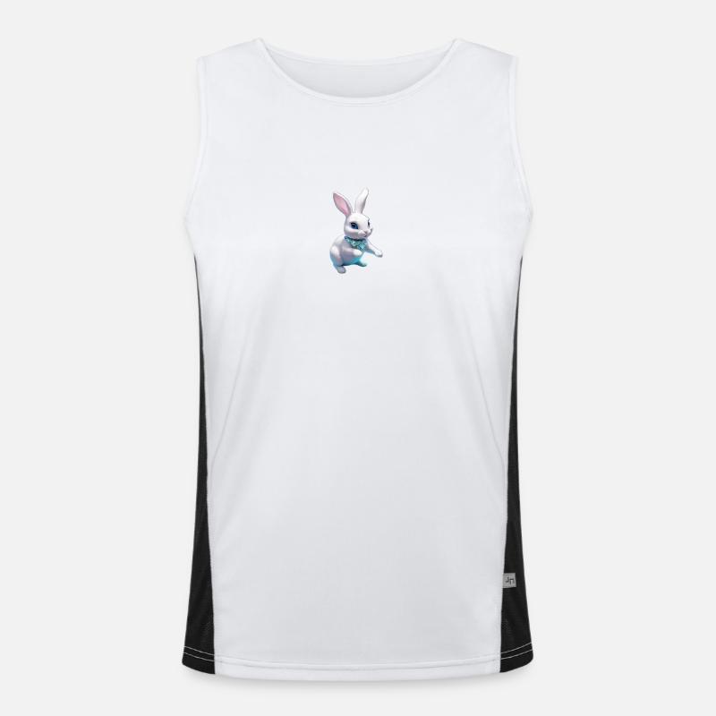 White Rabbit Crystal Funktionelles Kontrast-Tank Top für Männer 