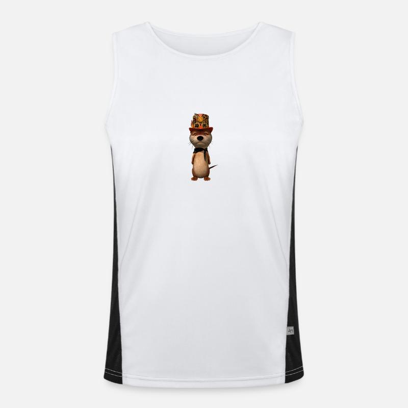 Leo der Otter ohne Schotter Funktionelles Kontrast-Tank Top für Männer 