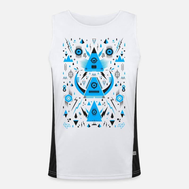 Abstract Triangle Transformation Men's Functional Contrast Tank Top 
