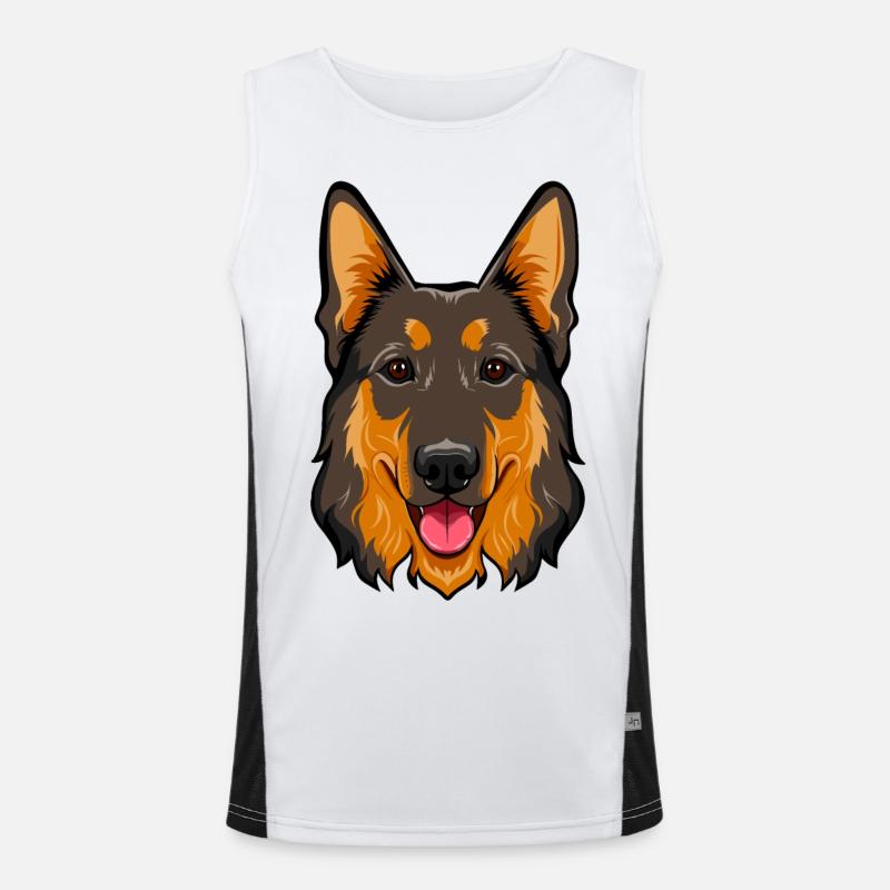 deutscher schäferhung Funktionelles Kontrast-Tank Top für Männer 