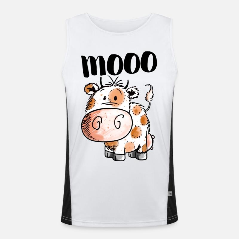 Petit bébé de vache - vache - vaches - veau - Bulle - Boeuf Débardeur respirant contrasté Homme 