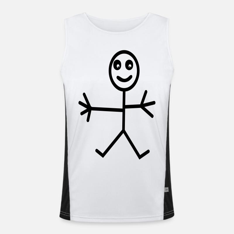fun - Men's Functional Contrast Tank Top - white/black