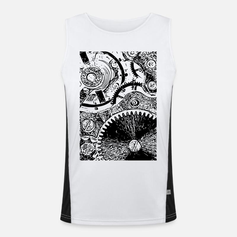 clockwork - Men's Functional Contrast Tank Top - white/black