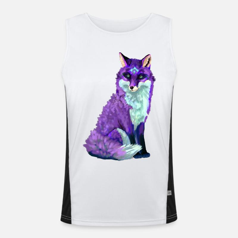 fox - Men's Functional Contrast Tank Top  - white/black