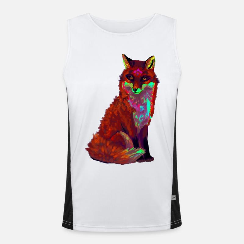 red fox - Men's Functional Contrast Tank Top - white/black