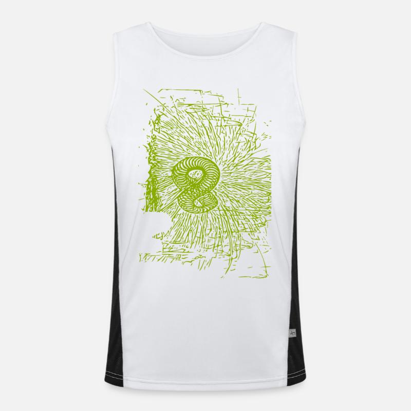 abstract design - Men's Functional Contrast Tank Top - white/black