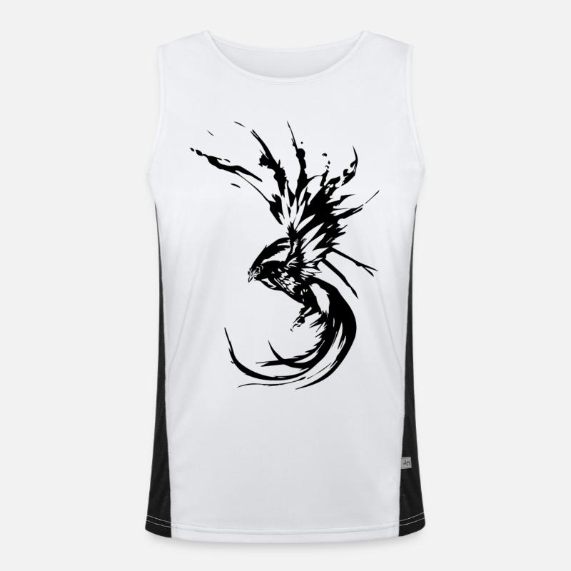 Phönix-Mythischer Vogel Funktionelles Kontrast-Tank Top für Männer 