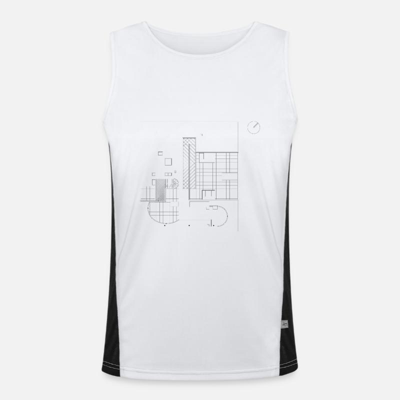 ARCHITECTURE Plan - Men's Functional Contrast Tank Top  - white/black
