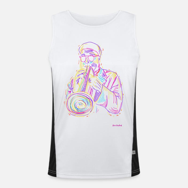 Jazz-Trompete Funktionelles Kontrast-Tank Top für Männer 