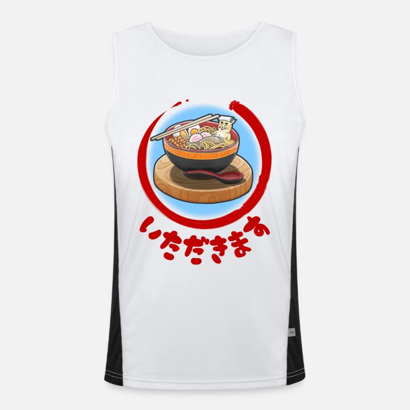 RamenCat Funktionelles Kontrast-Tank Top für Männer 