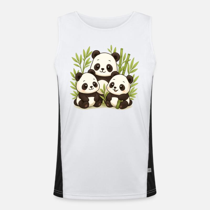 Forêt de Bambous Panda Mignon Débardeur respirant contrasté Homme 