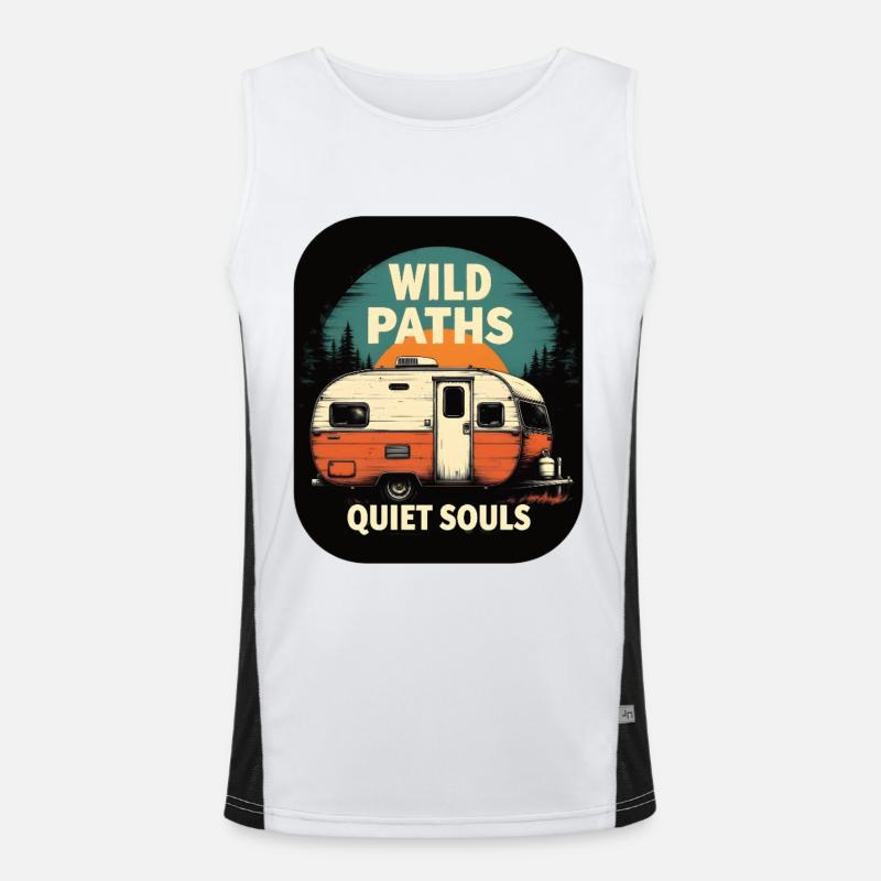 Camping live - Wild Paths Quiet Souls Camper Art Funktionelles Kontrast-Tank Top für Männer 